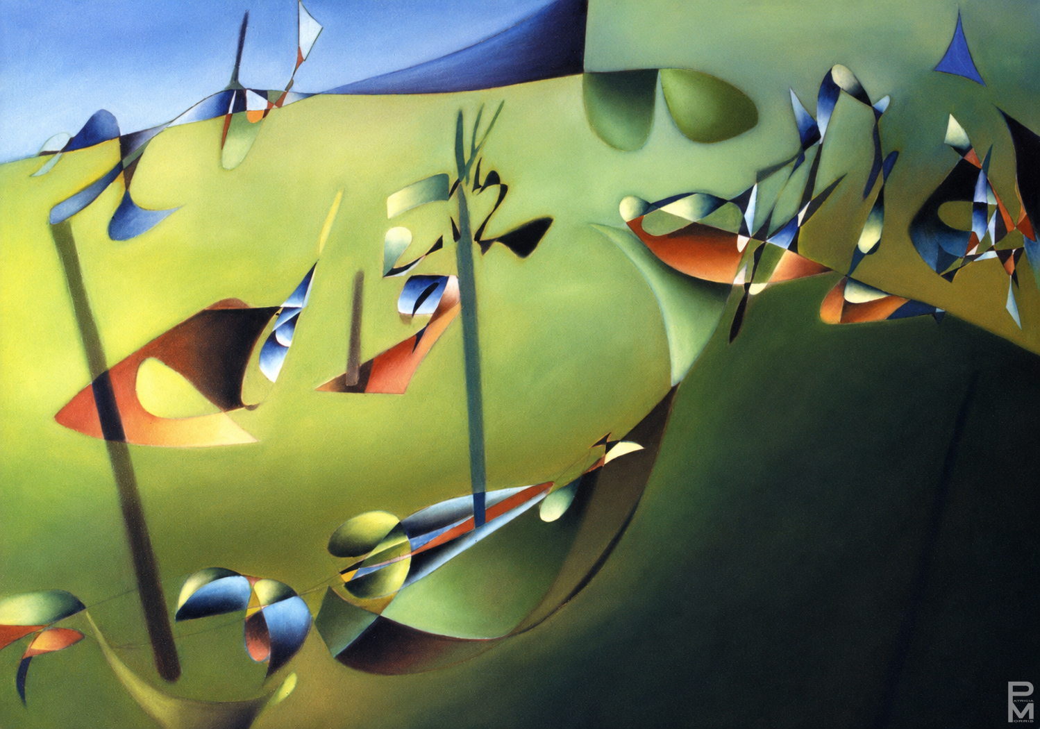 Abstract oil painting on canvas, inspired by R. Murray Shafers' Concerto for Flute and Orchestra